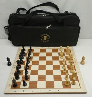 House Of Staunton Wood Tournament Chess Set Folding Maple Mahogany Board & Case