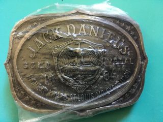 Jack Daniels Belt Buckle 1904 Exposition Highest Award Gold Medal In Bag