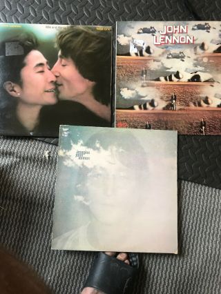 John Lennon X3 Lp Vinyl Album Records Milk & Honey Imagine Mind Games Yoko Ono