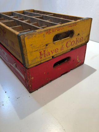 Antique Red/yellow Coca Cola Wood Crate Coke Bottling Co.  Collector Tray 1966 3