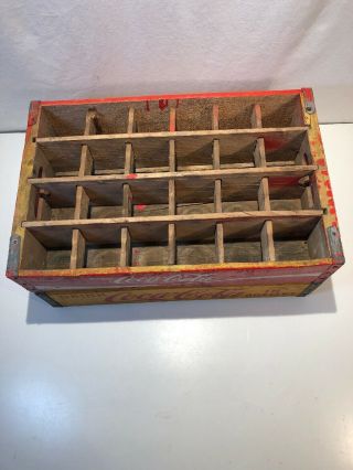 Antique Red/yellow Coca Cola Wood Crate Coke Bottling Co.  Collector Tray 1966 5