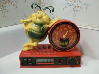 Raid Bug Spray S C Johnson 1980s Advertising Digital Alarm Clock & Am Fm Radio