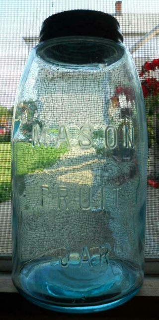 Half Gallon Blue Aqua Mason Fruit Jar Mason Fruit Canning Jar