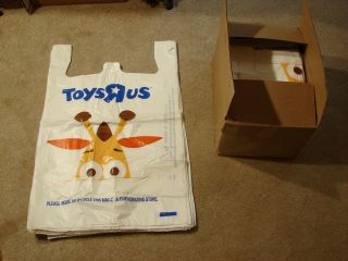 Toys R Us Shopping Bag GEOFFREY 500 Bags Case Large White 20x30 Giraffe sign 4