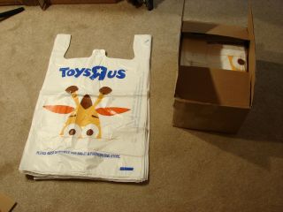 Toys R Us Shopping Bag GEOFFREY 500 Bags Case Large White 20x30 Giraffe sign 5