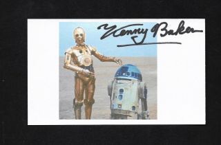 Kenny Baker Autographed 3x5 Index Card - Star Wars - R2d2 - Rare
