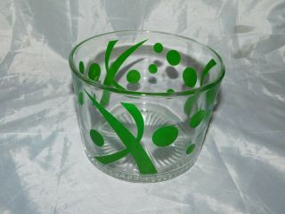 Vintage Bartlett Collins? Ice Bucket - Geometric Mcm Barware - Green Dots