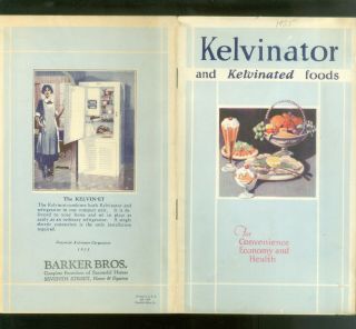 L: 1925 Kelvinator Refrigerator Pretty Recipe Booklet