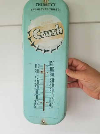1950 ' s Orange Crush Soda Thermometer Sign 2