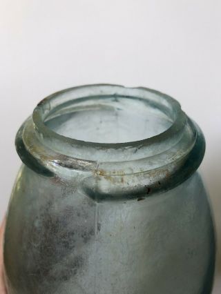 Cohansey Half Gallon Aqua Fruit Jar Greenish Lid 6