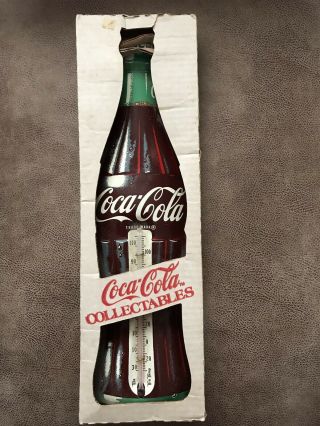 Old Stock Vintage 16 " Coca Cola Tin Bottle Advertising Thermometer Tca - Usa
