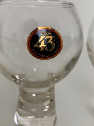 LICOR 43 Cuarenta Y Tres Floating Bubble Stem Copa de Balon Glasses Set Of 2 2