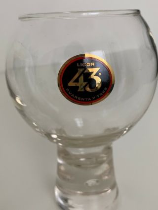 LICOR 43 Cuarenta Y Tres Floating Bubble Stem Copa de Balon Glasses Set Of 2 3