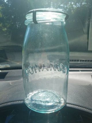 Cohansey Aqua Quart Fruit Jar Top & Closure Look