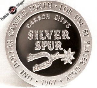 $1 Full Proof Slot Token Silver Spur Casino 1967 Fm Carson City Nevada Coin