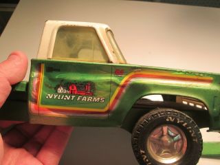 Vintage Nylint Farms Green Pressed Steel Metal Truck & Trailer 4