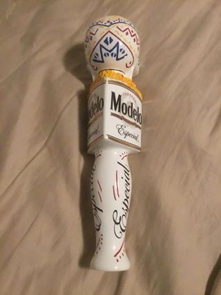 Modelo Cerveza Especial White Skull Day Of The Dead Tap Handle Man Cave Bar Beer 3