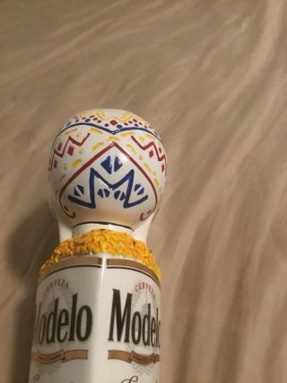 Modelo Cerveza Especial White Skull Day Of The Dead Tap Handle Man Cave Bar Beer 6