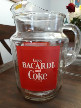 Vintage Bacardi Rum And Coca - Cola Pitcher