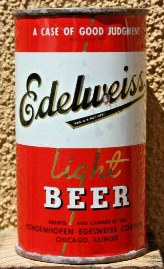 Tough Edelweiss Flat Top Beer Can,  Chicago,  Illinois Il