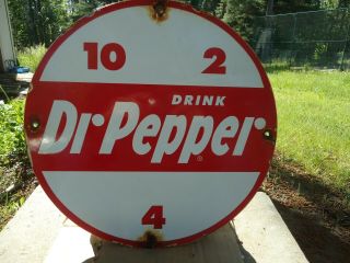 Vintage Drink Dr.  Pepper 10 - 2 - 4 Porcelain Advertising Sign Soda