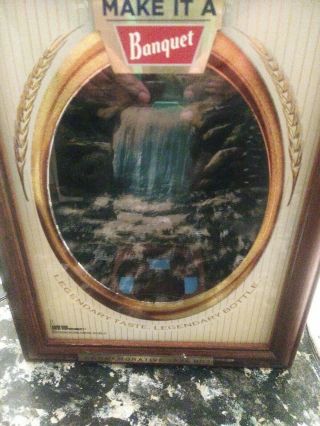 RARE 3D COORS BEER MAKE IT A BANQUET LIGHTED WATERFALL ELECTRIC SIGN HOLD BEER 7