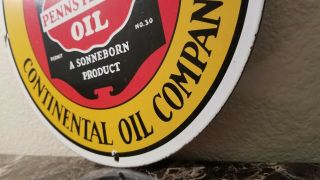 VINTAGE CONOCO GASOLINE PORCELAIN AMALIE PURE OIL SERVICE STATION PUMP SIGN 4