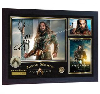 Jason Momoa Aquaman Film Signed Autograph Poster Print Photo Framed