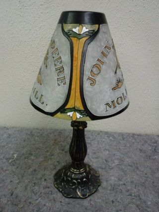 John Deere Colored Glass Table Candle Holder Lamp 4