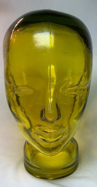 Vintage Glass Mannequin Head,  Hand Painted,  Made In Spain - transparent - Yellow 2