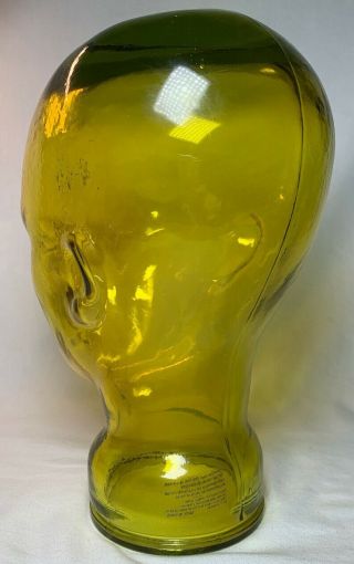 Vintage Glass Mannequin Head,  Hand Painted,  Made In Spain - transparent - Yellow 4