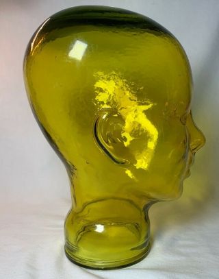 Vintage Glass Mannequin Head,  Hand Painted,  Made In Spain - transparent - Yellow 6