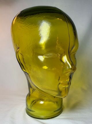 Vintage Glass Mannequin Head,  Hand Painted,  Made In Spain - transparent - Yellow 7