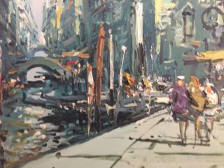 Venice Street scene by Italian artist D.  Amicante size 20x28 oil on canvas. 6