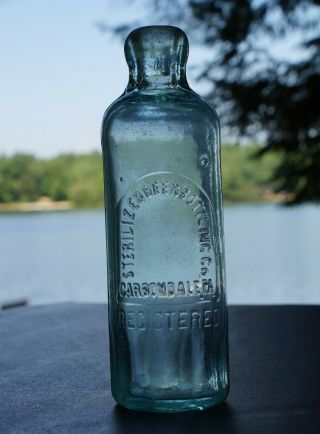 Antique Tall (hutch) Soda Bottle - Sterilized Beer Bottling Co Carbondale Pa