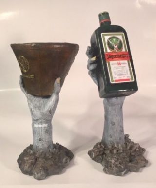 Jagermeister Zombie Arm Glorifier 16” Tall With 13.  5 " Tall Tip Jar Bowl