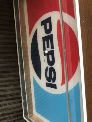 Vintage Pepsi Cola Soda Pop Advertising Wall Light Up Clock Sign RARE 20” X 13” 3
