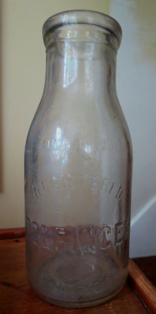 Old Dolfinger Pint Milk Bottle Philadelphia