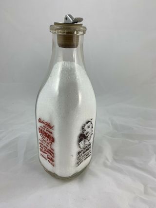 Tspq Darigold Milk Bottle,  Everett,  Wa Advertising Bottle On 4 Sides W/cap 1 Qt.
