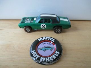 1960s Hot Wheels Redline Tnt - Bird Emerald Green Spoilers With Button