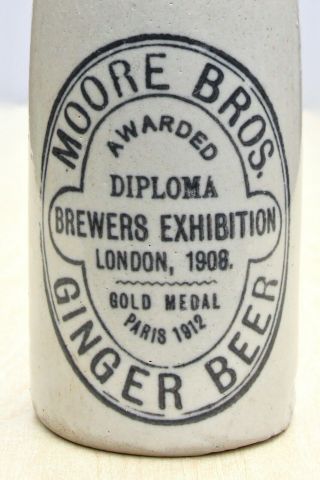 Vintage C1920s Moore Bros Swanscombe Dartford Kent Stone Ginger Beer Bottle