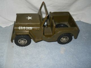 Vintage 1960s Tonka Toys Willys Pressed Steel Military Army Jeep Gr2 - 2431