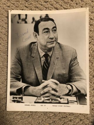 70’s Vintage Autographed Press Photo 8x10 Howard Cosell Hof Broadcaster Boxing