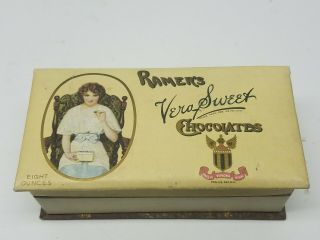 Antique Vtg Ramer’s Vera Sweet Chocolates Box Turn Of The Century Rare Winona Mn