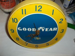 Vintage Goodyear Tire Advertising 8 Inch By Ge Plastic Clock - Not Work - 2 Us