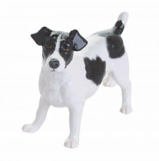 John Beswick Jack Russell Dog Figurine - Black & White Approx 9cm High