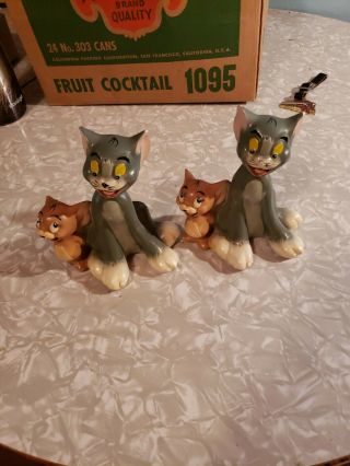 Rare Vintage Tom & Jerry Cartoon Jerry Figure Figurine Set Of 2