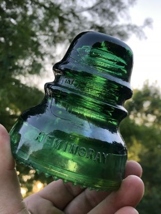 Antique Dark Green Hemingray No 40 Glass Insulator