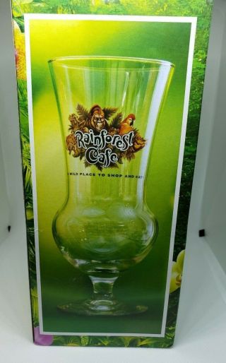 Rainforest Cafe Hurricane Cocktail Glass Stemmed 8” Tall Orlando Souvenir