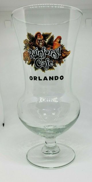 Rainforest Cafe Hurricane Cocktail Glass Stemmed 8” Tall Orlando Souvenir 2